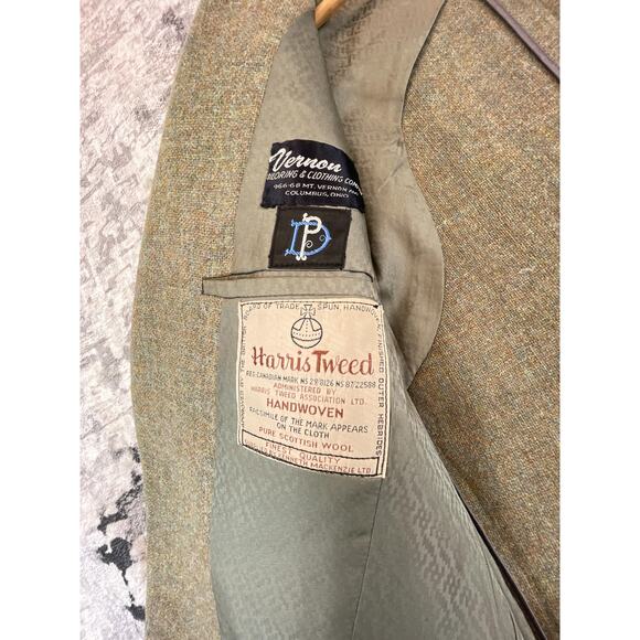 Vtg Harris Tweed Wool Blazer L-XL Vernon Barleycorn Heathered Donegal Scotland - Picture 6 of 9